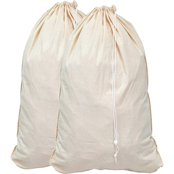 Natural Cotton Laundry Bag, Set of 2, (71 x 91 cm, Extra Large)