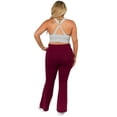 thumbnail image 3 of Women's High Rise Flare Yoga Activewear Pants Plus Size - Burgundy, XL, 3 of 5