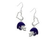 thumbnail image 2 of Delight Jewelry Silvertone Small Purple Football Helmet Open Heart French Earrings, 2 of 4