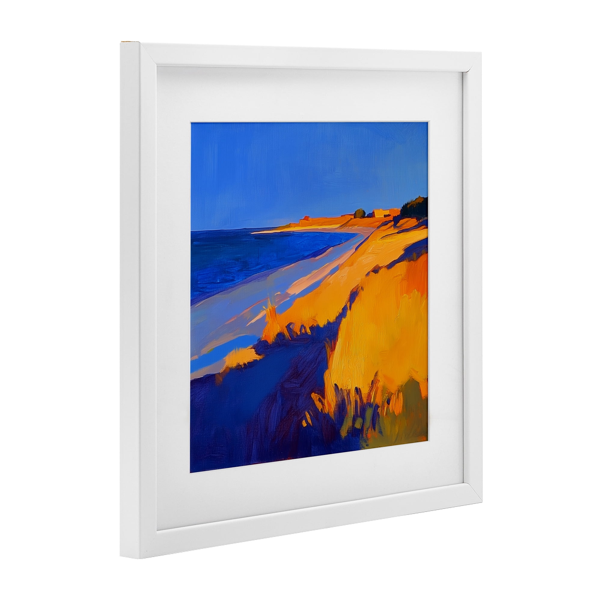 Stupell Industries Complimentary Coast Seascape White Framed Print Under Glass, design by Walker Noble