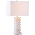 thumbnail image 3 of SAFAVIEH Cinder 24.5 in. H Marble Jenga Base Table Lamp, White Alabaster, 3 of 5