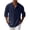 Navy, variant on Men's Linen Blend Henley Shirt Long Sleeve Casual Button Down Shirts Lightweight Breathable Summer Beach Tops