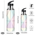 thumbnail image 2 of Yayeee 20oz Insulated Water Bottle Double Wall Stainless Steel with Flip Straw Lid, Purple Geometric, 2 of 7