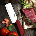 thumbnail image 4 of Akatsuki 6" Ceramic Vegetable Fruit Cleaver Chef Kitchen Knife with Blade Cover Rustproof Paring Knife with No-Slip Soft Handle (Red), 4 of 8