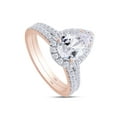 thumbnail image 2 of 2CT 10K Solid Rose Gold Bridal Ring Set Teardrop Lab Created Moissanite Diamond Halo Engagement Ring Pear Promise Ring Marquise Wedding Band for Women G-H/VVS1 Certificate of Authenticity, 2 of 6