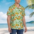 thumbnail image 5 of Goofa Tangerine Hawaiian Shirt for Men, Unisex Summer Beach Casual Short Sleeve Button Down Shirts,Aloha Tropical Floral print shirt-X-Large, 5 of 9