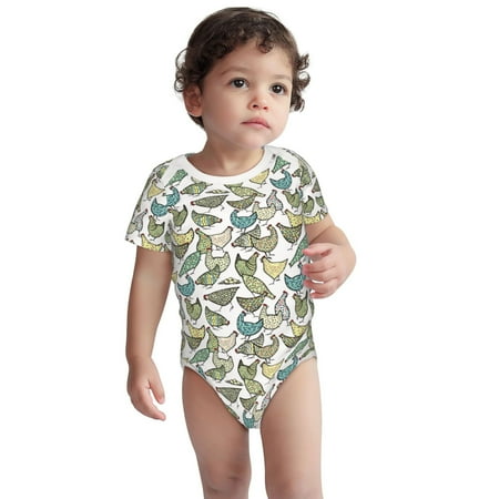 

Fotbe Funny Chicken Pattern Unisex-baby Short-sleeve Bodysuit Short Sleeve Bodysuits One-piece 100% Organic Cotton for Infant Baby Boys Unisex-6 Months