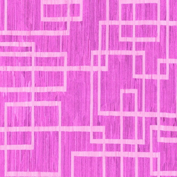 Ahgly Company Indoor Square Abstract Pink Modern Area Rugs, 8' Square