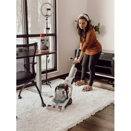 Hoover - PowerDash Corded Upright Deep Cleaner - White/Blue