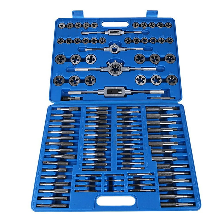 Gupbes Screw Taps Tool Set,Tap Wrench,110pcs/set M2-M18 Screw Nut Thread  Taps Dies With Wrench Handle Heavy Duty Hand Tool Kit 