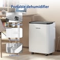 thumbnail image 3 of HUMSURE 70 Pints Dehumidifier for Basements with Drain Hose, Large Dehumidifier Covers up to 4500 Sq. Ft, Auto Defrost, 24H Timer, White, 3 of 11