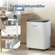 HUMSURE 70 Pints Dehumidifier for Basements with Drain Hose, Large Dehumidifier Covers up to 4500 Sq. Ft, Auto Defrost, 24H Timer, White