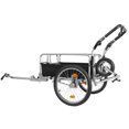 thumbnail image 5 of 3-in-1 Heavy Duty Bike Cargo Trailer Convertible Stroller & Pull Cart Steel Frame 110lbs Capacity with Suspension 20" Wheels Black & Gray, 5 of 10