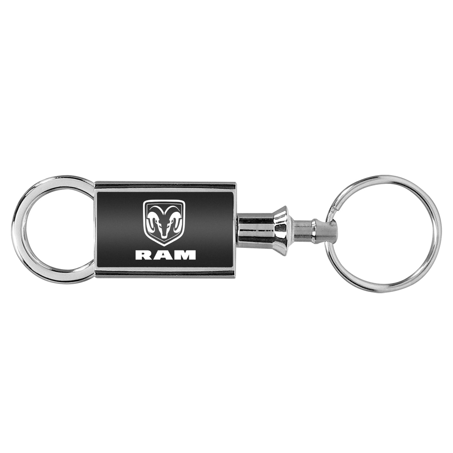 Dodge RAM Chrome Accented Black Valet Key Chain Keychain