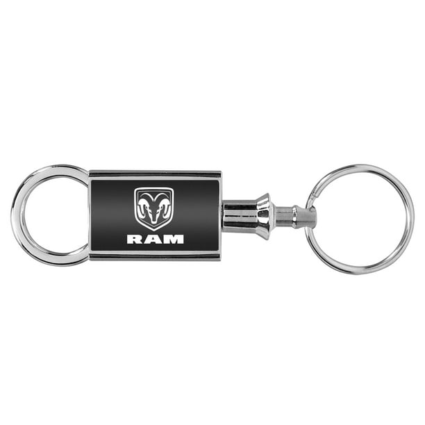 Dodge RAM Chrome Accented Black Valet Key Chain Keychain