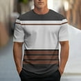 thumbnail image 2 of Maean Men's Striped T Shirt Short Sleeve Round Neck Color Block Summer Tops Casual Tee for Mens, 2 of 5
