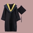 thumbnail image 2 of FYEGRE Academic Graduation Robe with Mortarboard Cap, Formal Graduation Gown Set for University Students, Classic Academic Regalia for Commencement Ceremony Yellow S, 2 of 4