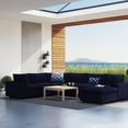 thumbnail image 1 of Modway Commix Sectionnel de Mobilier de Patio Extérieur Sunbrella 7 Pcs, Bleu Marine, 1 of 10