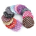 thumbnail image 4 of 11Pcs Lady Handmade Knit Mesh Bun Cover Snood Hair Net Hair Accessories For Ballet Dance Skating Sports and Daily Working (11 Color), 4 of 5