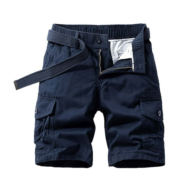 pstuiky Pantalones cortos deportivos para hombre, Pantalones cortos cargo de talla grande para hombre, con múltiples bolsillos, holgados, para playa y verano Pantalones cortos de golf