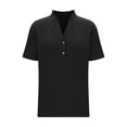 thumbnail image 5 of Ashirexll Short Sleeve Shirts for Women, Solid Color Short Sleeve Button V-Neck Pullover Casual Blouse, 5 of 7