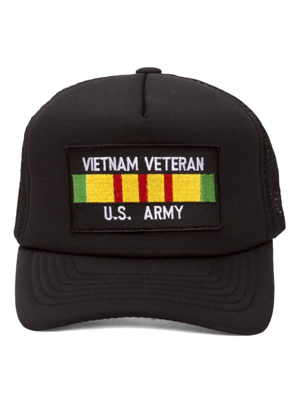 Military Patch Adjustable Trucker Hats - Vietnam Veteran - US Army