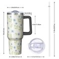thumbnail image 2 of 40oz Pioneer Flower Floral Print Pattern Insulated Tumbler with Handle, BPA-Free Leak Proof Lid and Straws, Double Wall Vacuum, Hot 12h/Cold 34h, 2 of 6