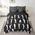 thumbnail image 2 of Castle Fairy Boys Girls Sport Golf Bedding Comforter Set 7-Piece,Ball Gamer King Bedding Sets,Black White Ultra Soft Bed Sheets,Luxury Bedroom Decor,Reversible, 2 of 8