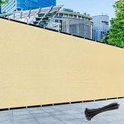 Custom Size 6' X 214' Beige Fence Privacy Screen With Zip Tie Out Door Grade
