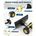 thumbnail image 3 of Snow Shovel with Wheels, 29" Heavy Duty Steel Snow Pusher Shovel with Adjustable Handle and 5-Position Angled Blade for Driveway, Sidewalk, Pavement, 3 of 7