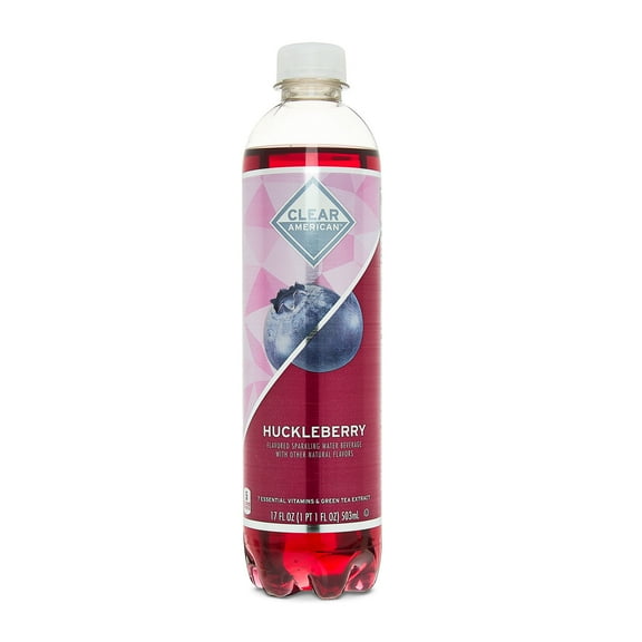 Clear American Huckleberry Sparkling Water, 17 fl oz Bottle