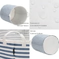 thumbnail image 4 of Sea Team Collapsible Canvas Fabric Laundry Hamper with Handles, Cylindric Waterproof Storage Basket, Closet Organizer, 19.7 x 15.7 Inches, Navy Stripe, 4 of 6