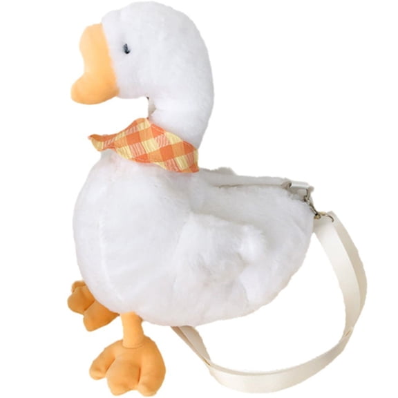 Jiibva Plush Duck Shoulder Bag Cute Stuffed Backpack Adult Decor Accessories Purse Duck Crossbody Bags Cartoon Messenger Bag for individual(s) Women
