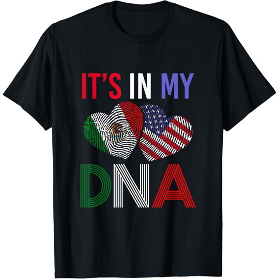 DNA USA Flag American Mexican Flag Mexico T-Shirt