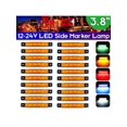 thumbnail image 2 of 20Pcs 12V-24V 3.8" 6 LED Front Rear Side Marker Indicator Lights LED Lamp Indicator For Car Truck Trailer Lorry Bus -White/Red/Amber/Blue/Green, 2 of 4