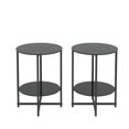 thumbnail image 6 of 2-piece set (Black) Tempered Glass End Table, Round Coffee Table for Bedroom Living Room Office 57593, 6 of 9