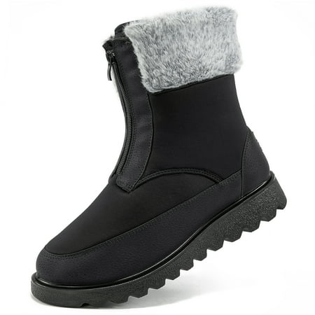 

Womens Winter Boots Ankle Boot Warm Faux Fur Lined Zip Waterproof Outdoor Walking Shoes