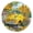 Gold, variant on Round Art Wall Clock Vintage Oil Painting Texture Decorative Clock Gold Pointer, Multi-Purpose Desktop & Hanging Creative Decor Clock for Home Living Room Yellow Truck Sunflowers