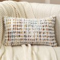 thumbnail image 2 of Funda de almohada Aeckself Boho Chenille con mechones de 30 x 50 cm, color naranja y blanco, 2 of 7