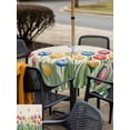 thumbnail image 6 of Square Outdoor Tablecloth with Umbrella Hole Watercolor Tulips Outside Table Cloth Waterproof Patio Table Cover Spring Flowers Butterflies Leaves Beige Zipper Tablecloths for Picnic 54x54 Inch, 6 of 8