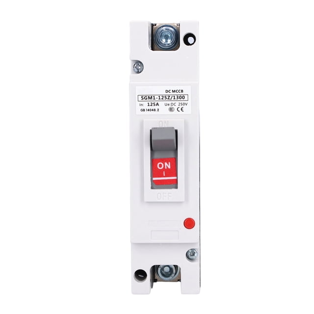 Jadeshay Interruptor de disyuntor, 1P Protección de Interruptor de disyuntor MCCB Protector de Interruptor de protección de batería Solar 125A 250V DC