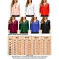 thumbnail image 5 of Innerwin Tee Half Zipper Ladies T-shirt Fall Long Sleeve Elegant T Shirt Pink 3XL, 5 of 5