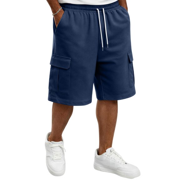 Men's Cargo Shorts Ripstop Fabric Side Pockets Loose Fit Classic Construction Work Casual Daily Wear Cargo Shorts,2XL