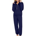 thumbnail image 2 of CFLVAEK Sweatsuits Women 2 Piece Outfit Plus Size Zip Up Long Sleeve Sweatshirts Elastic Waisted Sweatpants Trendy Fall Workout Tracksuits with Pockets Navy XXXXXL, 2 of 6