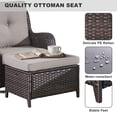 thumbnail image 6 of PARKWELL 6-Piece Outdoor Furniture Set with 30-Inch Propane Firepit - Rattan Cushioned Sofa and Wicker Swivel Glider Chairs,Outdoor Seating for Backyard Gatherings, Brown/Gray, 6 of 10