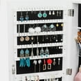 thumbnail image 5 of Zimtown Wall/Door Mounted Jewelry Cabinet, Jewelry Armoire Organizer, Full Length Mirror with Storage, White, 5 of 12