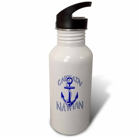 

3dRose Captain Nathan. Personalized quotes. Sports Water Bottle 21oz