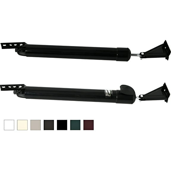 Touch 'n Hold Smooth Dual Door Closer System (Black) – Heavy-Duty - Touch-Button Hold Open Feature & Smooth Closing Motion - Storm & Security Door (Medium/Heavy Weight). New Door/Replace Old Unit