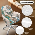 thumbnail image 5 of Xoenoiee Boho Mandala Hummingbird Print Dining Room Chair Cover Velvet Curved Accent Chair Cover Armchair Cover Wingback Chair Protector Office Chair Cover for Kitchen Living Room, 5 of 7