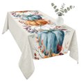 thumbnail image 2 of Orange Blue Pumpkins Fall Table Cloth Waterproof Tablecloths, Thanksgiving Farmhouse Leaves Tablecloth Dining Table Cover for Kitchen Party Tabletop Outdoor, Rectangle Tablecloth 60x120 Inch, 2 of 9